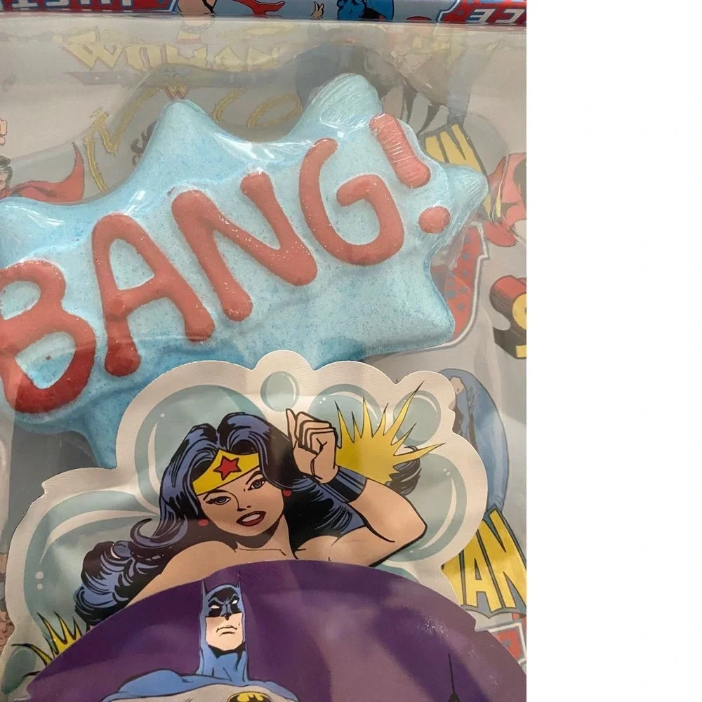 Hi Peach Layne Justice League Bath Set‎ Extra Extra Calling All Superheroes